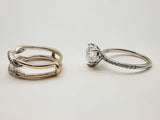1.96 Ct Lab Grown Heart Cut Diamond 14k Wg 6.3g 2 Set Ring Size 6.5 Do0225lcxzde