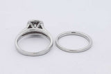 0.16ctw Center Diamond Wedding Set In 14k White Gold 5.1g Size 5.25 Eb0426pxzsa