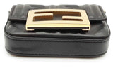 Fendi Ff Embossed Black Leather Nano Baguette Charm Bag Eb1125wxzde