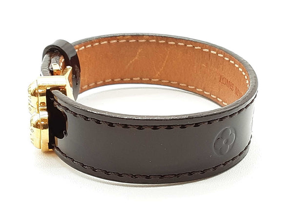 Louis Vuitton Brown Monogram Vernis Patent Leather Bracelet 6.25 In Do1025crde