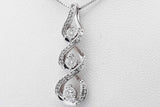 0.12cttw Diamond Pendant Necklace In 10k White Gold 3 Grams 18 Inch Eb0426lcxsa