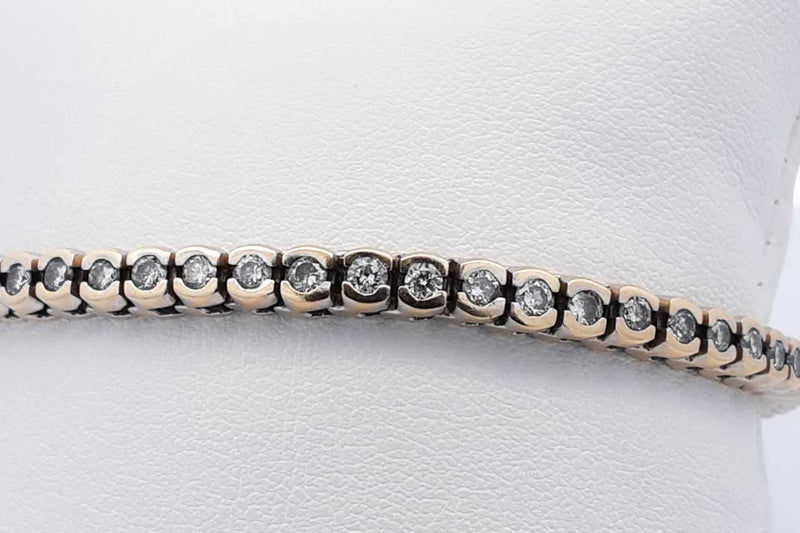 2.88ctw Diamond Tennis Bracelet 14k Yellow Gold 17.5 Grams 7.5 Inch Eb0125erxsa