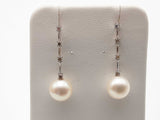 White Pearl 14k White Gold 4.3g Dangle Stud Earrings Do0725lorde