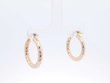Twisted Textured Hoop Earrings In 14k Yellow Gold 1.8 Grams Fw0326llxdu