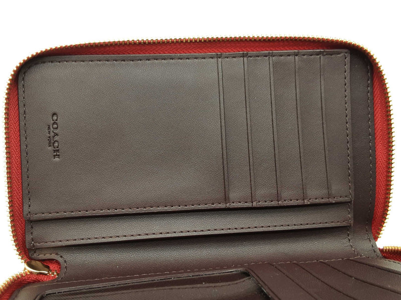 Coach Red Leather Id Zipper Wallet Do0825oxde