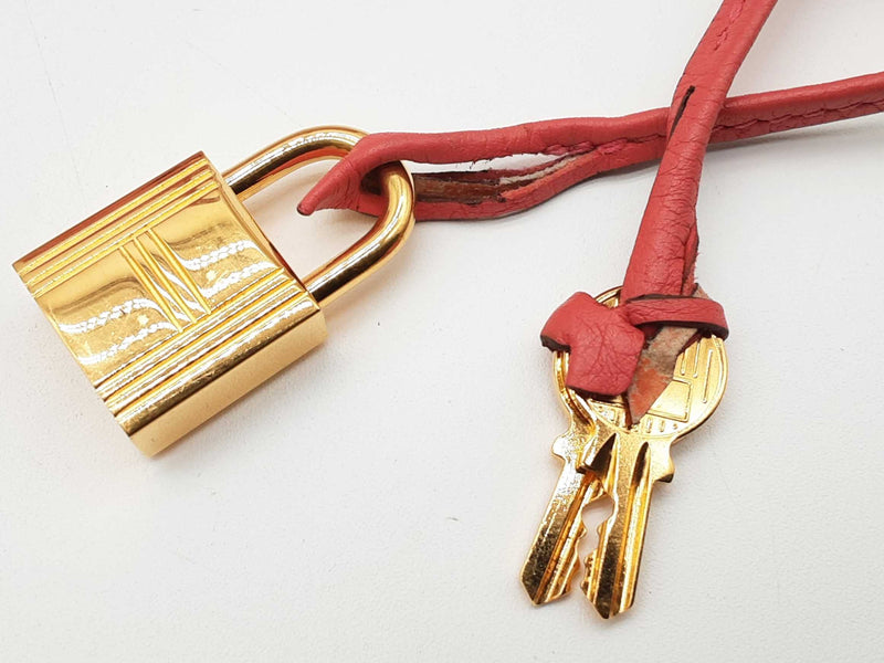 Hermes Birkin 35 Rose Jaipur Red Clemence Gold Hardwear Handbag Do0723crxzde