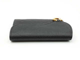 Christian Dior Saddle Bloom Card Holder In Black Grained Leather Fw0726lwrdu