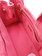 Prada Canapa Pink Canvas Tote Bag Eb0726oxzdu