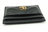 Gucci Gg Marmont Chevron Quilted Black Leather Card Case Wallet Eb0826lxzdu