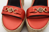 Versace Medusa Satin Espadrille Wedge Sandals Size 38 Eb0326lrxde