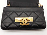 Chanel Golden Class Matelasse Black Quilted Leather Wallet On Chain Do0526erxde