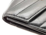 Yves Saint Laurent Ysl Black Chevron Quilted Leather Trifold Wallet Do0426oxzde