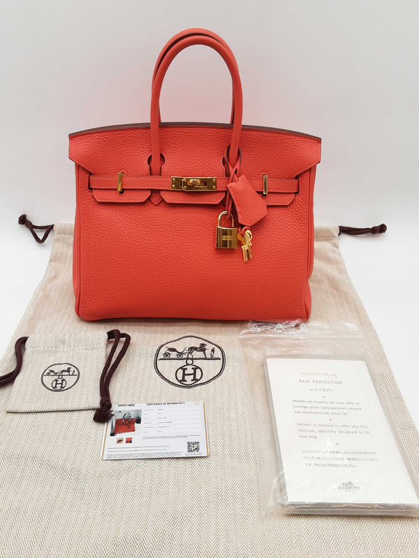 Hermes Birkin 25 Capucine Orange Togo Leather Gold Handbag Do0823lcxzxde