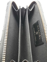 Chanel Camellia Black Leather Zip Wallet Eb0626oxzde