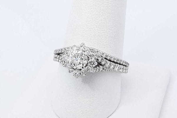 1.27ctw Diamond Wedding Set In 14k White Gold 5.7 Grams Size 8.5 Eb1125roxdu