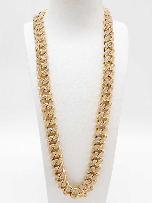 25.75 Cttw Diamonds 10k Yellow Gold 339.5g Solid Cuban Chain 26 In Do0725lexzxde