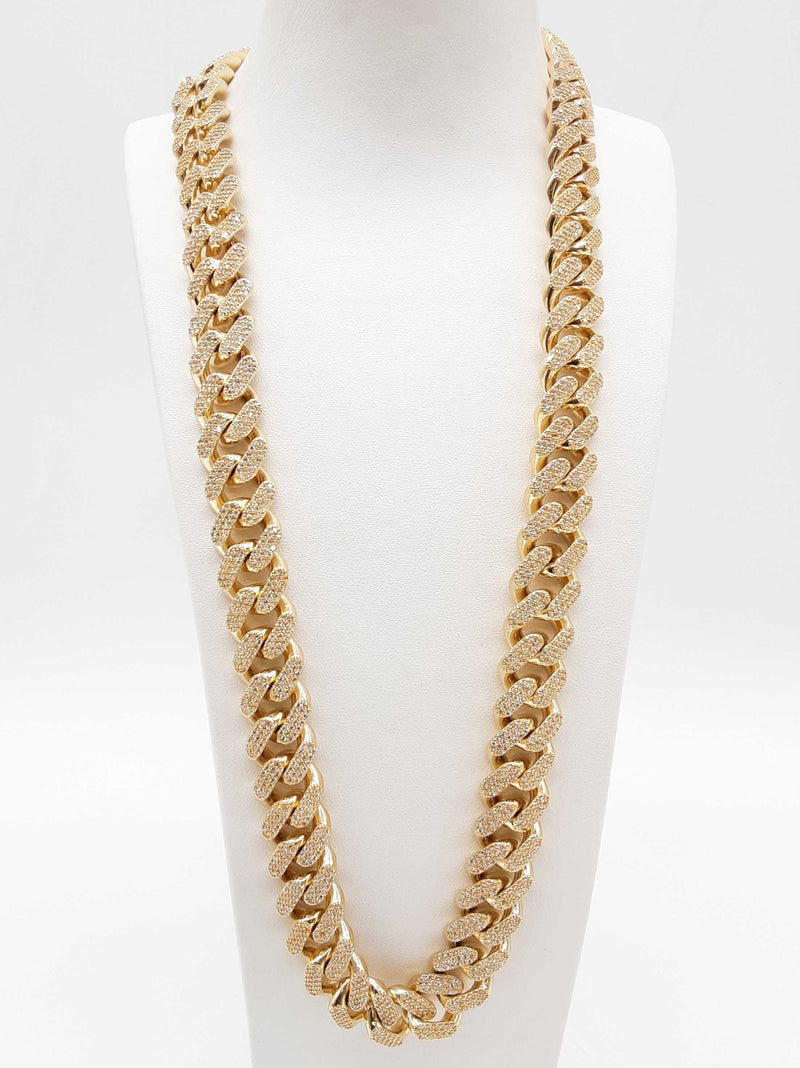 25.75 Cttw Diamonds 10k Yellow Gold 339.5g Solid Cuban Chain 26 In Do0725lexzxde