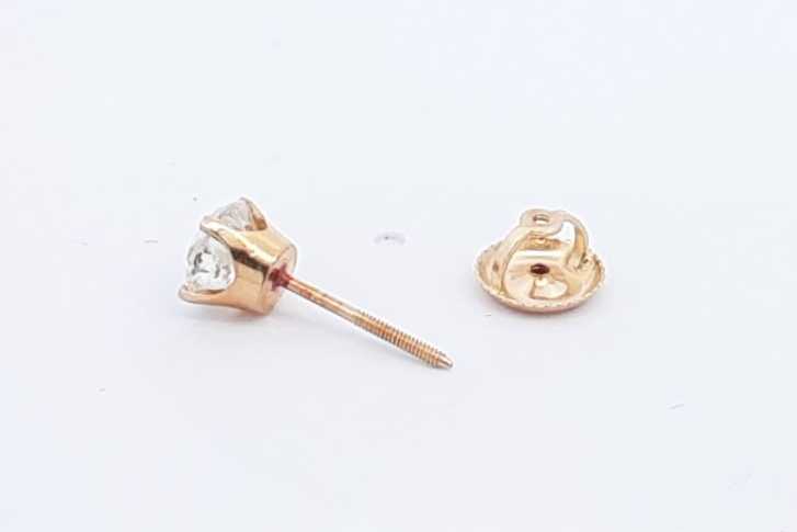 Approx. 0.52ctw Diamond Stud Screwback Earring 14k Yellow Gold 0.5g Eb1024wxzdu