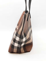 Burberry Check Tote Bag In Brown Eb0826wxzde