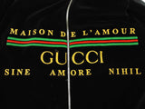Gucci Maison De L'amour Black Velvet Zipper Sweater Size Xxl Do0425prxde