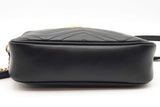 Gucci Black Quilted Chevron Leather Marmont Camera Crossbody Bag Eb1026oxzde