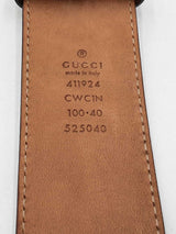 Gucci Guccissima 40mm Dark Brown Leather Belt & Gg Buckle Size 40 Fw0326llrdu