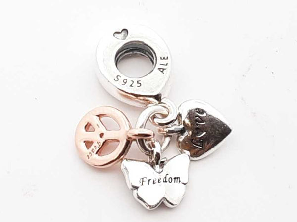 Pandora .925 Silver 2.9g Peace Dangle Charm 1025lxde