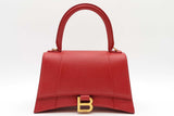 Balenciaga Red Leather Hourglass Top Handle Bag Eb0626rxzde