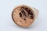 1908 Liberty Gold Coin Ring Set In 14k Yellow Gold 21.5g Size 15 Eb0226opxzde