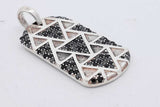 David Yurman Black Diamond 925 Sterling Silver Dog Tag Pendant 13.4g Eb0126orxsa
