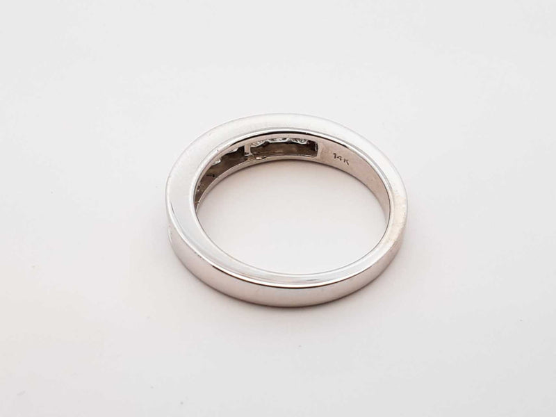1.71 Cttw Diamond & 14k White Gold Channel Ring 4.7 Grams Size 7 Fw0925iwzdu