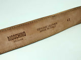 Moschino Pink Leather Belt With Gold Tone Lettering Logo Buckle Fw1224crsa