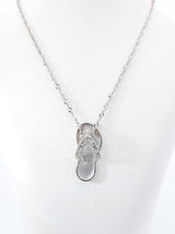 Diamond & 14k Gold Na Hoku Slipper Pendant & 18 Inch Necklace 3.5g Fw0826ozxdu