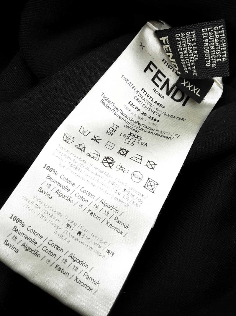Fendi Black Cotton Zip Up Jacket Size Italian Xxxl Do0925lxzde