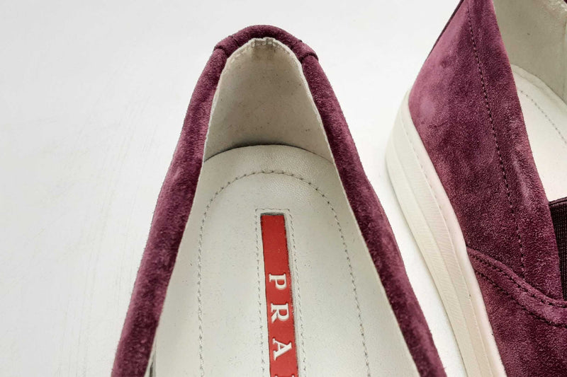 Prada Purple Suede Slip On Sneakers Size 39 Eb0225lrxsa