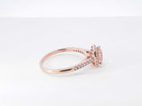 Morganite & Diamond Halo Engagement Ring In 10k Rose Gold 2.6 Grams Size 8.25 Fw0426lcrdu
