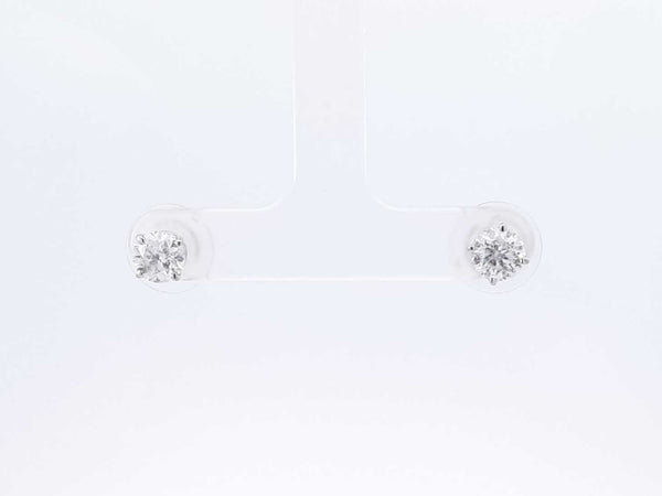 1.0 Cttw Diamond & 14k White Gold Stud Screwback Earrings 1 Gram Fw0725wxzdu