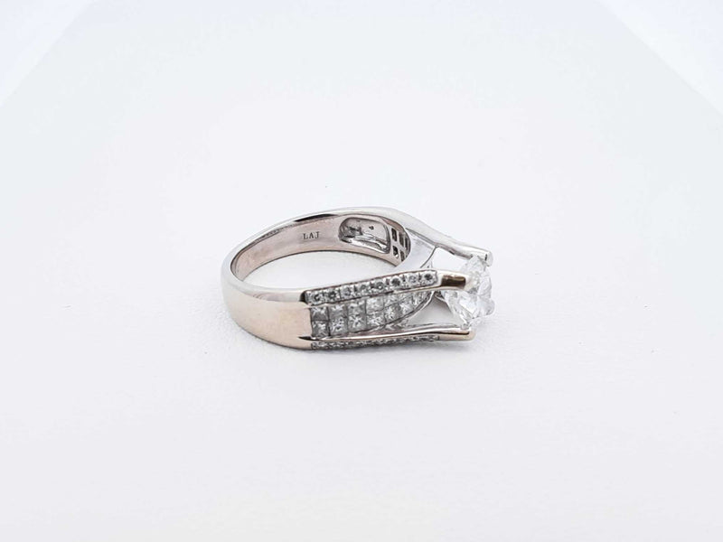 1.56 Cttw Diamond & 18k White Gold Engagement Ring 9 Grams Size 6 Fw0225lixzdu