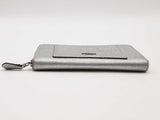 Coach Metallic Silver Crossgrain Leather Wallet Aa0626lzsa