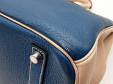Hermes Custom Birkin 35 Blue Beige Clemence Palladium Handbag Do0825srxzde