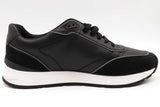 Versace Milano Black Leather & Suede Sneakers Size 44 Eb0626lrxsa