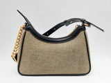 Balmain B Army Canvas Shoulder Bag In Khaki Fw1224pxzsa