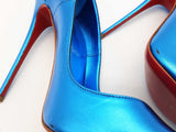 Christian Louboutin So Kate 120 Metallic Blue Heels Size Eu 40 Do0426lrzde