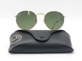 Ray-ban Round Metal Sunglasses In Arista Gold-tone With Green Lenses Fw1026czdu