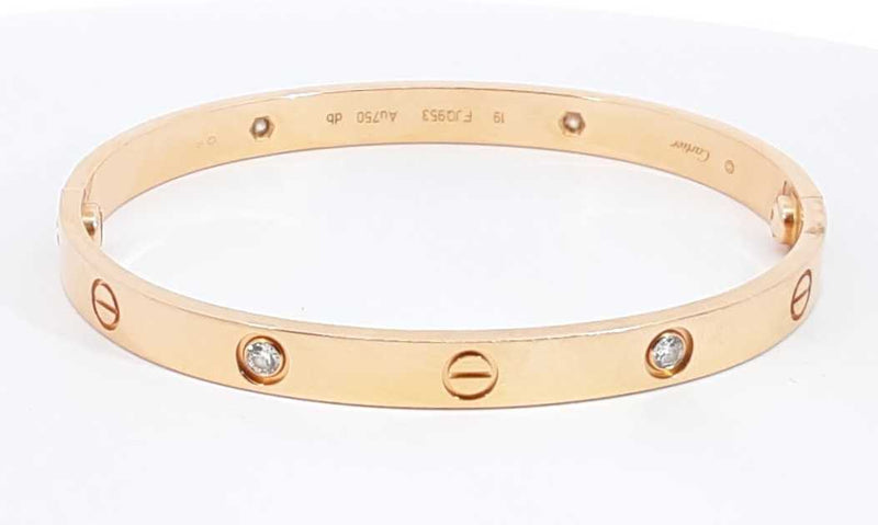 Cartier 18k Rose Gold Love Bracelet Size 19 Ebcrxzdu 144030001017