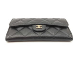 Chanel Classic Black Caviar Leather Long Flap Wallet Sd0726erzdu