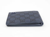 Gucci Bifold Wallet In Gg Supreme Coated Canvas & Dusty Blue Leather Fw0426ozxdu