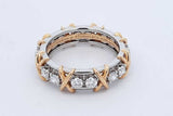 Tiffany & Co. Sixteen Stone Diamond Platinum & 18k Ring 9.6g Sz 7.5 Eb0826iexzde