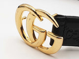 Gucci Guccirisma Leather Initial Belt Black Size 42-46 Aa0926ozxsa