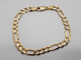 14k Yellow Gold 9.8g Figaro Chain Bracelet 7.75 In Do0225wxzde